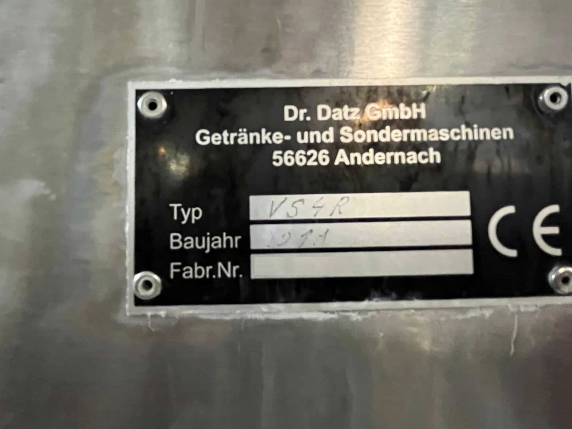 Tabliczka znamionowa firmy Dr Datz GmbH Getränke- und Sondermaschinenbau VS4R
